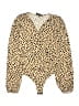 Lulus Animal Print Gold Tan Long Sleeve Blouse Size M - photo 1