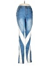 Fashion Nova Color Block Blue Jeans Size 7 - photo 1