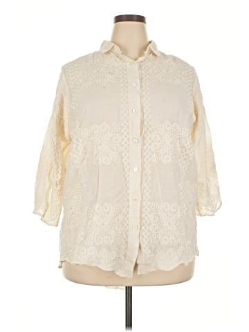 Liv 3/4 Sleeve Button-Down Shirt (view 1)