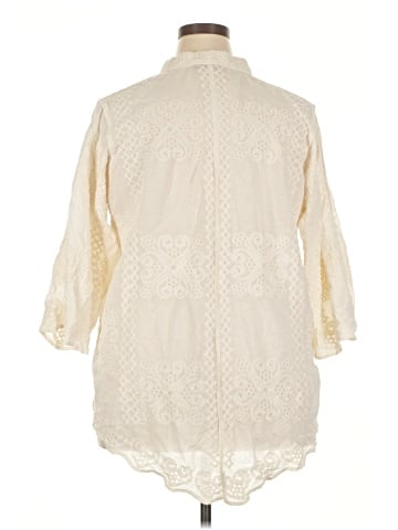 Liv 3/4 Sleeve Button-Down Shirt (view 2)