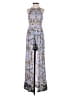 Angie 100% Rayon Graphic Blue Jumpsuit Size XS - photo 1