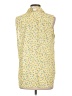 Ann Taylor 100% Polyester Floral Yellow Sleeveless Blouse Size L - photo 2