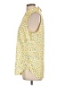 Ann Taylor 100% Polyester Floral Yellow Sleeveless Blouse Size L - photo 5