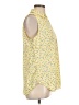 Ann Taylor 100% Polyester Floral Yellow Sleeveless Blouse Size L - photo 4