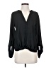 INC International Concepts 100% Polyester Black Long Sleeve Blouse Size S - photo 1