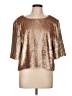 J.Crew 100% Polyester Metallic Gold 3/4 Sleeve Top Size 12 - photo 1