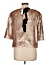 J.Crew 100% Polyester Metallic Gold 3/4 Sleeve Top Size 12 - photo 2