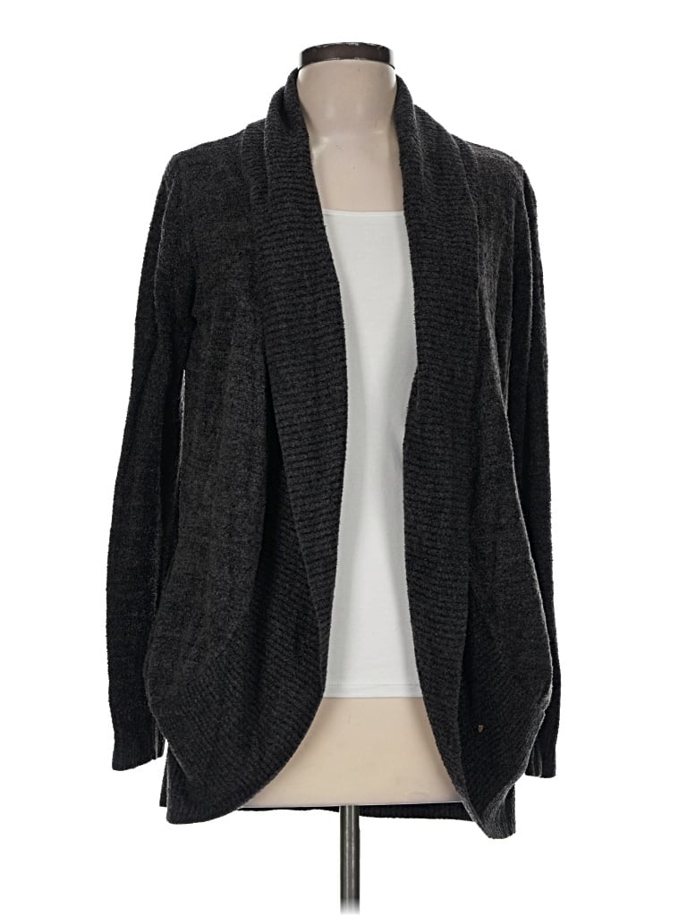 Pre-owned Barefoot Dreams Cozychic Lite Cardigan Sweater In Gray
