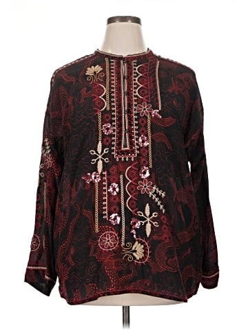 Johnny Was Long Sleeve Silk Top (view 1)