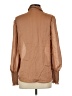 Express 100% Polyester Metallic Brown Long Sleeve Blouse Size XS - photo 2