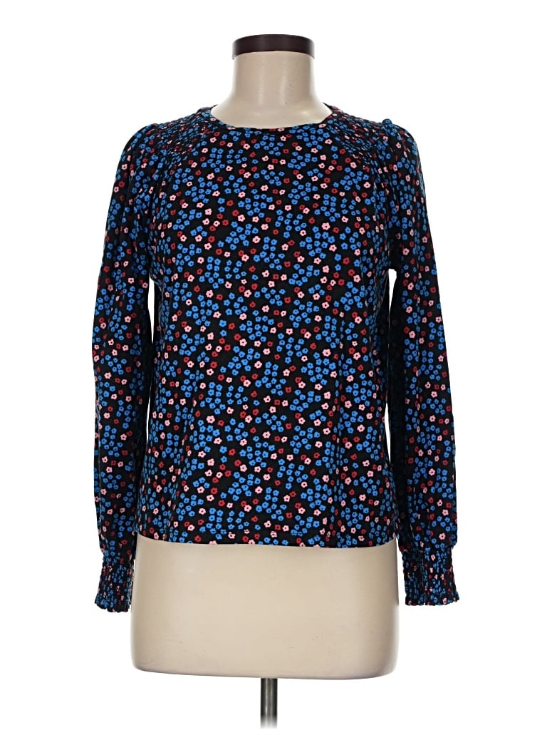 Pre-owned Boden Long Sleeve Blouse In Blue