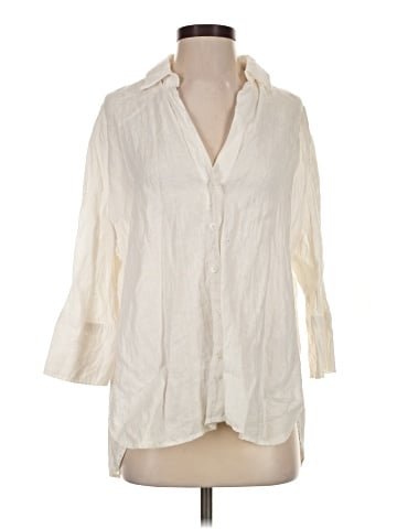 Zara 3/4 Sleeve Button-Down Shirt (view 1)