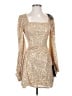 Lulus 100% Polyester Metallic Gold Cocktail Dress Size XS - photo 1