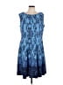 db established 1962 Floral Blue Cocktail Dress Size 16 - photo 1