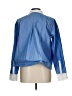 On 34th 100% Cotton Color Block Blue Long Sleeve Blouse Size L - photo 2