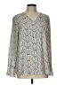 T Tahari Polka Dots Silver Long Sleeve Blouse Size L (estimated) - photo 1