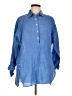 J. McLaughlin 100% Linen Blue Long Sleeve Button-Down Shirt Size L - photo 1
