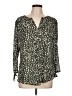Monday Fun 100% Polyester Animal Print Green 3/4 Sleeve Blouse Size L - photo 1
