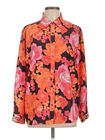 Johnny Was Long Sleeve Silk Top (view 1)