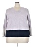 J.Jill Color Block Purple Pullover Sweater Size XXL - photo 1