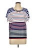 Allison Daley Stripes Blue Short Sleeve Top Size L (petite) - photo 1
