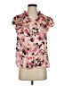 Anne Klein 100% Polyester Floral Pink Short Sleeve Blouse Size S - photo 1