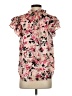 Anne Klein 100% Polyester Floral Pink Short Sleeve Blouse Size S - photo 2