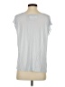 Ann Taylor LOFT 100% Polyester Silver Short Sleeve Top Size S - photo 2