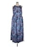 Candalite 100% Polyester Floral Blue Casual Dress Size 2X - photo 1