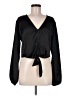 Just Fab 100% Polyester Black Long Sleeve Blouse Size M - photo 1