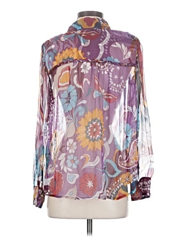 Jade Long Sleeve Silk Top (view 2)