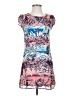 Unbranded 100% Polyester Print Blue Casual Dress Size S - photo 1