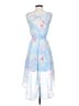Candie's 100% Polyester Floral Blue Casual Dress Size S - photo 2