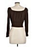 Ambiance 100% Rayon Brown Long Sleeve Top Size L - photo 2