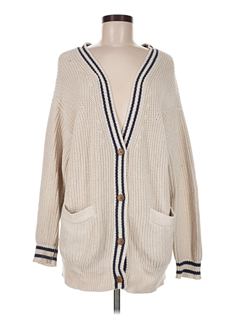 Pre-owned Lucky Brand Cardigan Sweater In Ivory