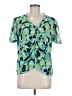 CAbi 100% Polyester Green Short Sleeve Blouse Size M - photo 1