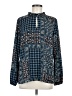 Ann Taylor LOFT 100% Polyester Blue Long Sleeve Blouse Size M - photo 1