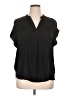 RACHEL Rachel Roy 100% Polyester Black Short Sleeve Blouse Size XL - photo 1