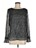 Banana Republic Metallic Silver Long Sleeve Blouse Size M - photo 1