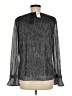 Banana Republic Metallic Silver Long Sleeve Blouse Size M - photo 2