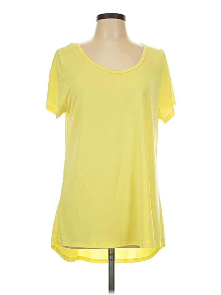 Pre-owned Lularoe Short Sleeve T-shirt In Yellow