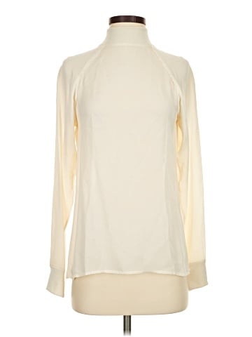 Theory Long Sleeve Silk Top (view 1)