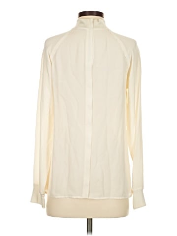 Theory Long Sleeve Silk Top (view 2)