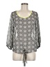 a.n.a. A New Approach 100% Polyester Gray 3/4 Sleeve Blouse Size M - photo 1