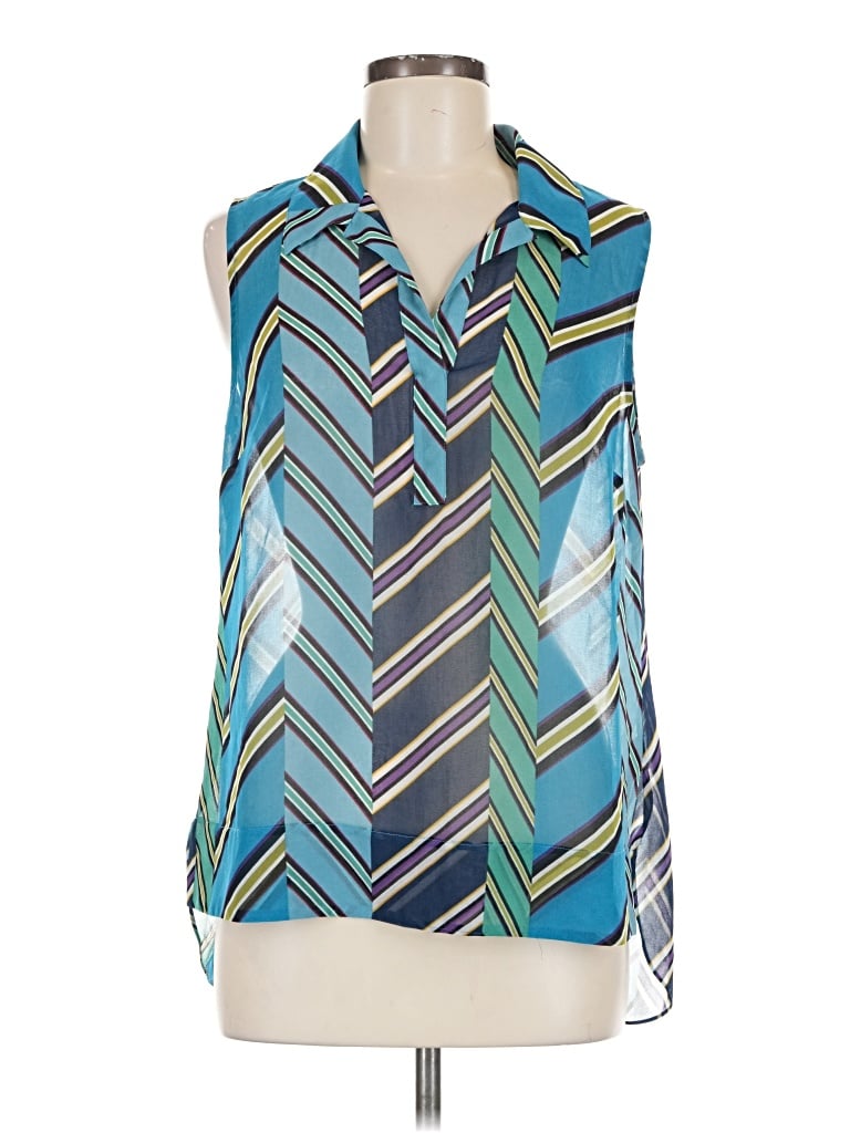 Pre-owned Cabi Sleeveless Blouse In Blue