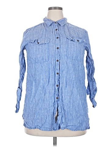 Lands' End 3/4 Sleeve Button-Down Shirt (view 1)