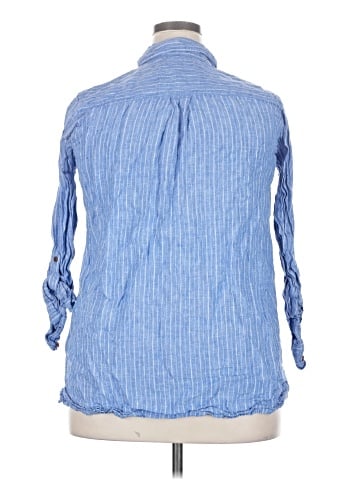 Lands' End 3/4 Sleeve Button-Down Shirt (view 2)