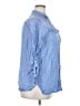 Lands' End 100% Linen Blue 3/4 Sleeve Button-Down Shirt Size 18 - photo 4