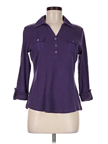 Karen Scott 3/4 Sleeve Button-Down Shirt (view 1)