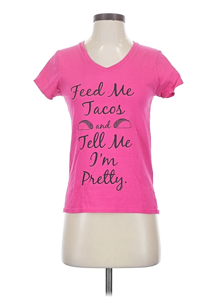 Pre-owned Gildan Short Sleeve T-shirt In Pink